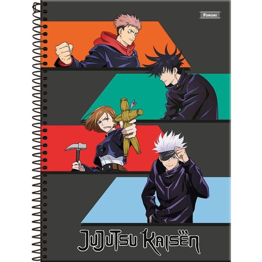 caderno universitário 1x1 80 folhas capa dura jujutsu kaisen caderno universitário 1x1 80 folhas capa dura jujutsu kaisen