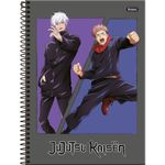 caderno universitário 1x1 80 folhas capa dura jujutsu kaisen