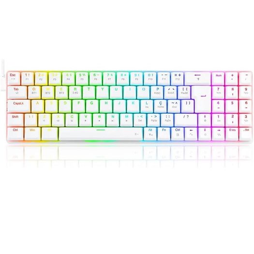 teclado mecanico ashe pro rgb branco switch marrom (k626p-kbs-w) - redragon teclado mecanico ashe pro rgb branco switch marrom (k626p-kbs-w) - redragon
