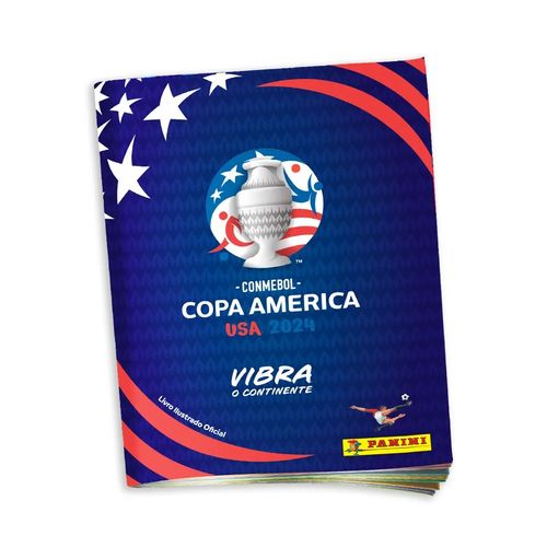 copa america 2024 - kit c/ 1 album brochura + 6 envelopes