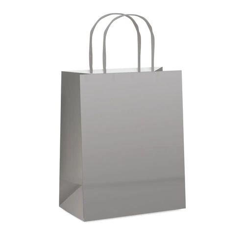 sacola presente prata fosco média