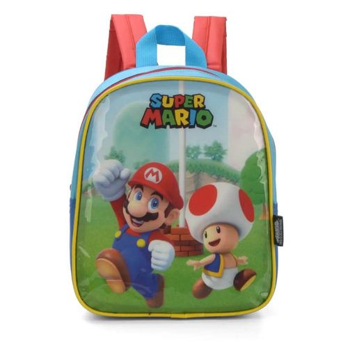 mochila de alça infantil super mario azul