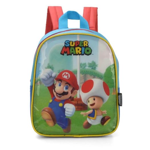 mochila de alça infantil super mario azul mochila de alça infantil super mario azul