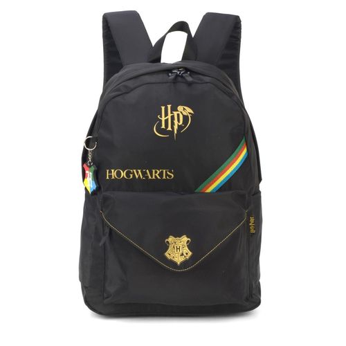 mochila com alça harry potter hogwarts preto luxcel