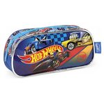 estojo simples hot wheels azul metálico  luxcel