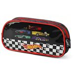 estojo simples hot wheels preto e vermelho luxcel