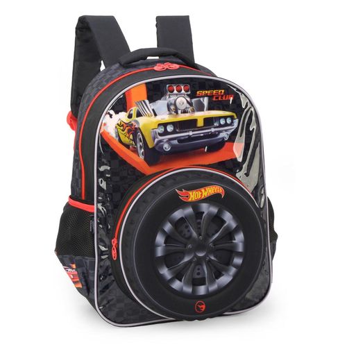 mochila com alça hot wheels roda preto