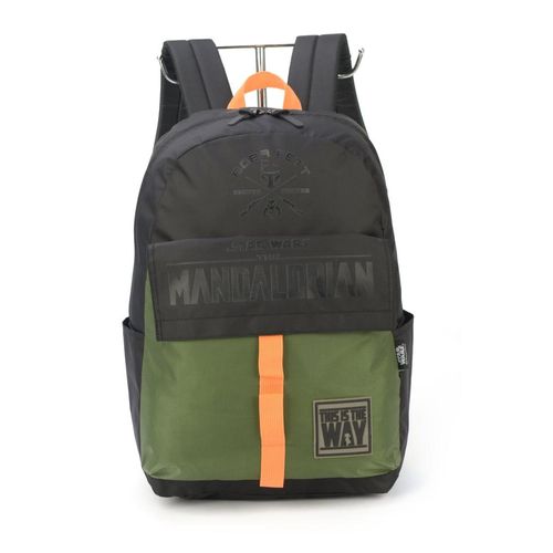 mochila com alça star wars mandalorian preto e verde