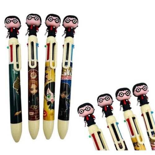 caneta esferogáfica com 6 cores harry potter 1 unidade diversos modelos mania de sticker