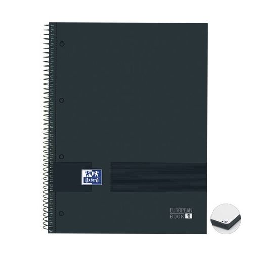 caderno universitário 1x1 80 folhas oxford preto european book 1 sertic