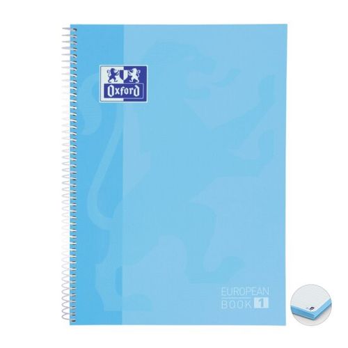 caderno universitário 1x1 80 folhas oxford azul pastel european book 1 sertic