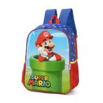 mochila com alça infantil super mario azul mochila com alça infantil super mario azul