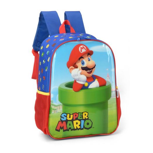mochila com alça infantil super mario azul mochila com alça infantil super mario azul