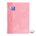 caderno univiversitário 1x1 80 folhas oxford rosa pastel european book 1 sertic
