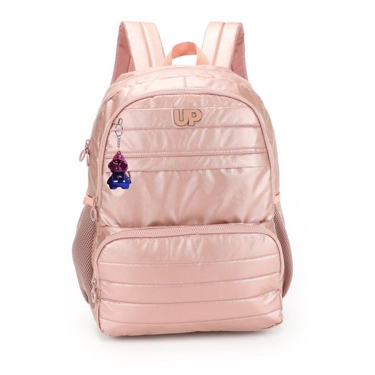 mochila com alça notebook ouro rosa mochila com alça notebook ouro rosa