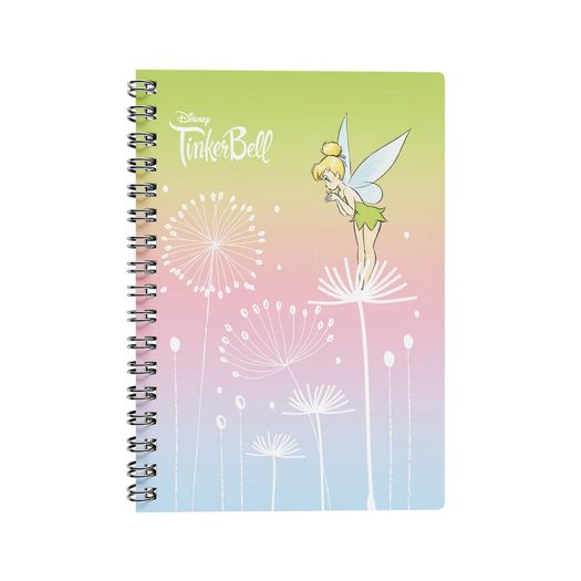 caderno universitário 1x1 80f capa dura tinker bell wire-o culturama caderno universitário 1x1 80f capa dura tinker bell wire-o culturama