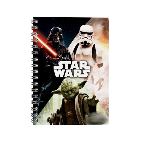 caderno universitário 1x1 80f capa dura star wars personagens wire-o culturama