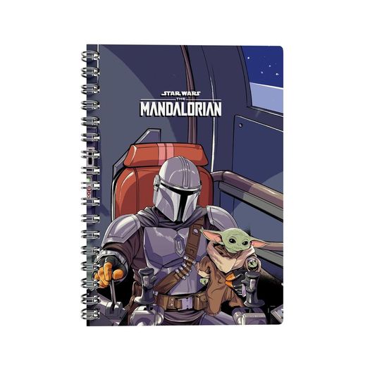 caderno universitário 1x1 80 folhas capa dura mandalorian baby yoda caderno universitário 1x1 80 folhas capa dura mandalorian baby yoda