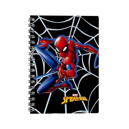caderno universitário 1x1 80f capa dura spider man preto wire-o culturama