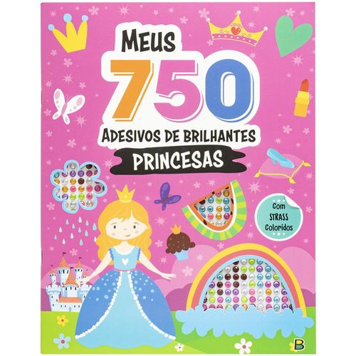 meus 750 adesivos brilhantes - livro de colorir - princesas