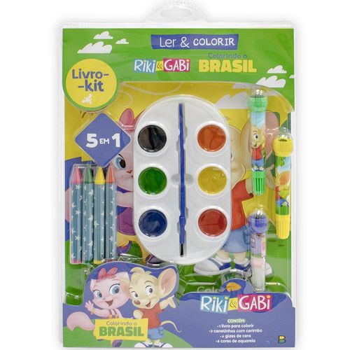 livro-kit ler & colorir - riki & gabi - volta ao mundo