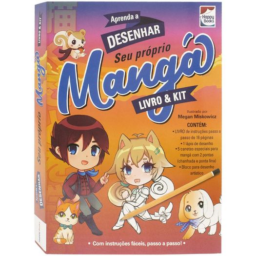 livro & kit - aprenda a desenhar mangá