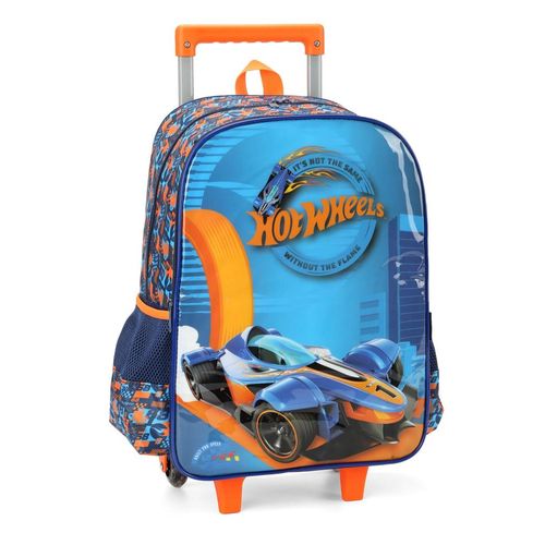 mochila com rodinha hot wheels azul
