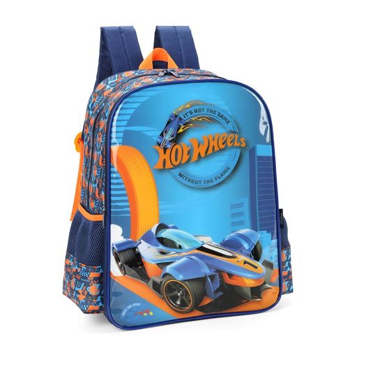 mochila com alça hot wheels azul e laranja mochila com alça hot wheels azul e laranja