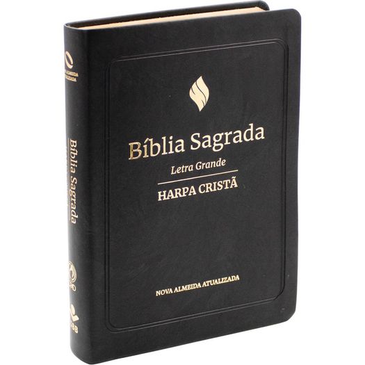 bíblia naa com harpa cristã letra grande - preta