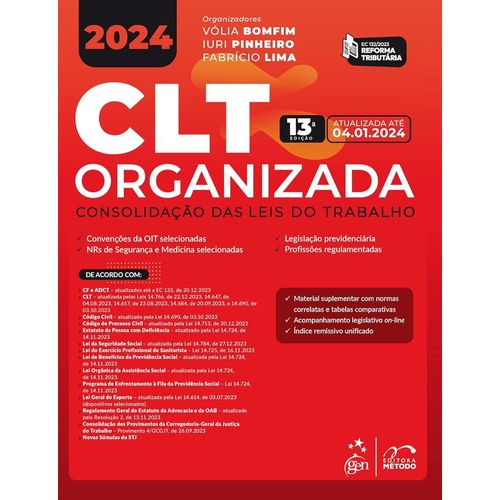 clt organizada - consolidação das leis de trabalho 2024
