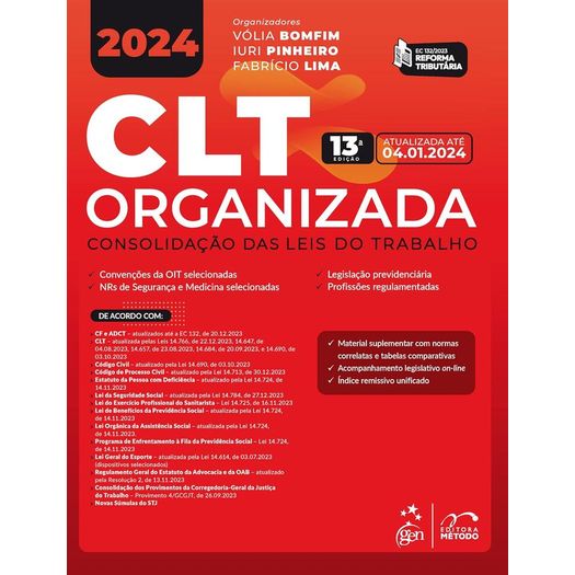 clt organizada - consolidação das leis de trabalho 2024 clt organizada - consolidação das leis de trabalho 2024