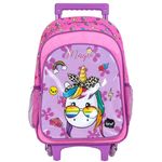 mochila com rodinha magic rosa e roxo brw