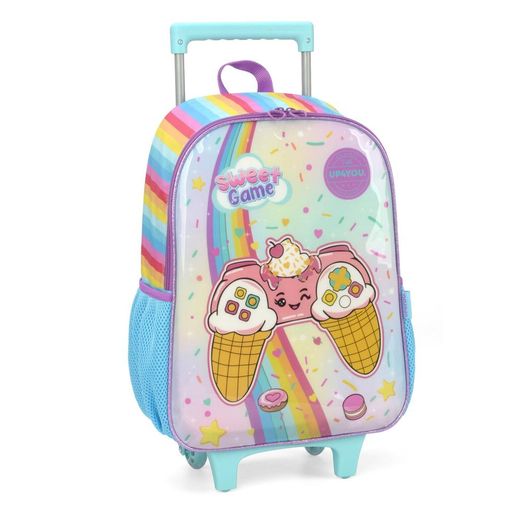 mochila com rodinha sweet game azul mochila com rodinha sweet game azul