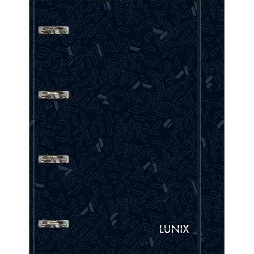 caderno fichário universitário cartonado lunix 80 folhas preto tilibra