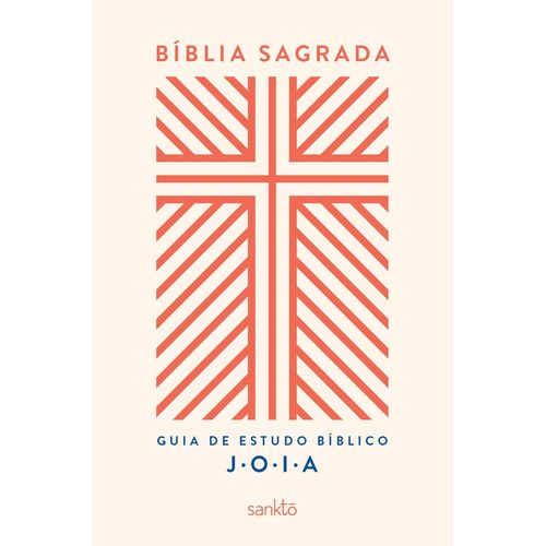 bíblia nvt com guia de estudo bíblico j.o.i.a. - capa creme