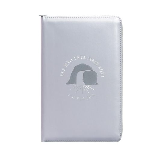 bíblia nvi com zíper: ele não está mais aqui, courosoft cinza com toque emborrachado bíblia nvi com zíper: ele não está mais aqui, courosoft cinza com toque emborrachado