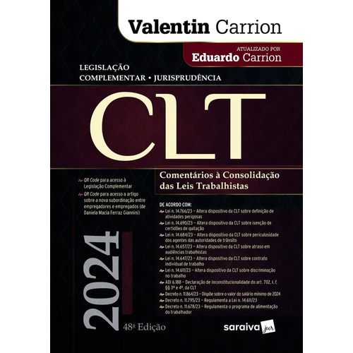 clt - comentários à consolidação das leis trabalhistas - 2024