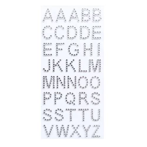adesivo alfabeto strass cristal arte montagem