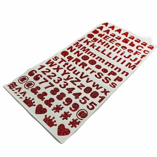 adesivo alfabeto glitter vermelho arte montagem adesivo alfabeto glitter vermelho arte montagem