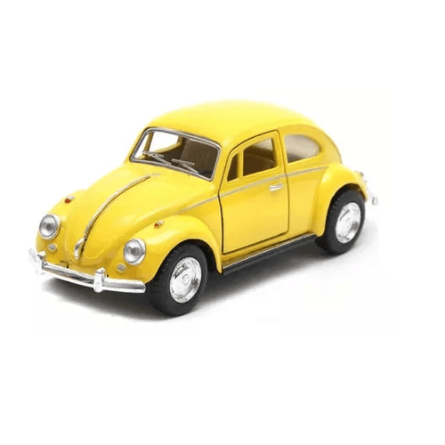 carro de metal miniatura vw fusca amarelo claro past da coleção kinsmart ano 1967