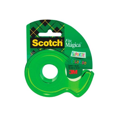 fita mágica scotch 19mmx10m com suporte verde neon 3m