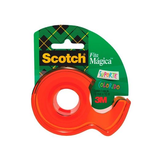 fita mágica scotch 10m com suporte laranja neon fita mágica scotch 10m com suporte laranja neon