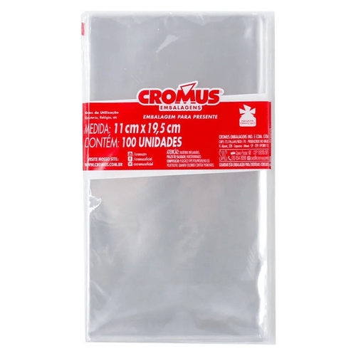 saco transparente com 100 unidades incolor