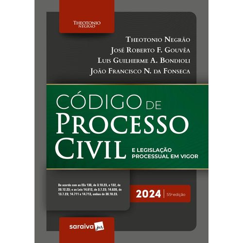 código de processo civil e legislação processual em vigor