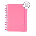 caderno inteligente 140f g all pink linhas brancas especial edition