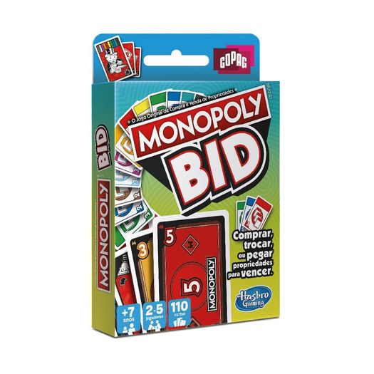 jogo de cartas monopoly bid copag
