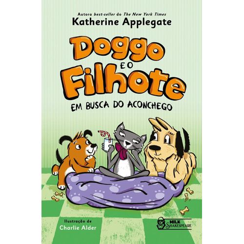 doggo e o filhote em busca do aconchego