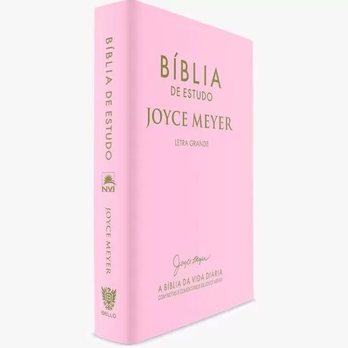 biblia de estudo - joyce meyer - rosa - letra grande