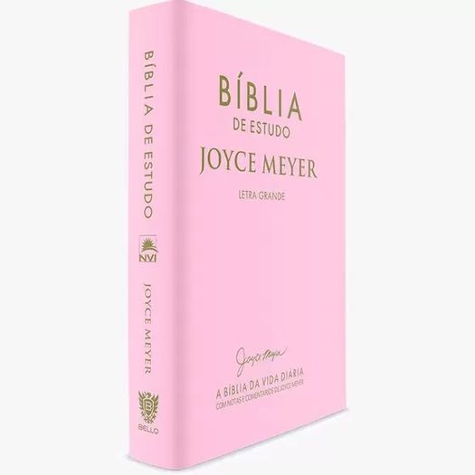bíblia de estudo - joyce meyer - rosa - letra grande