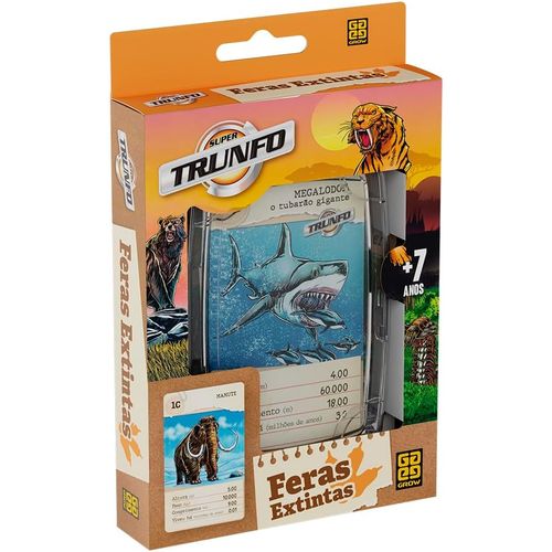 jogo de cartas super trunfo feras extintas